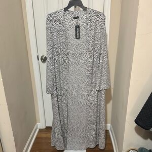 Gray Dolman Sleeve maxi kimono